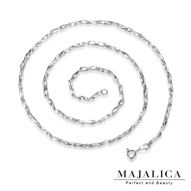 【Majalica】純銀項鍊．交換禮物．元寶純銀鍊(銀色 22 吋)
