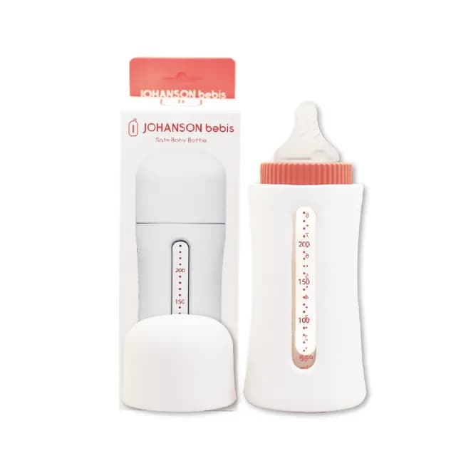 【韓國JOHANSON】溫暖安心玻璃奶瓶240ML(高品質玻璃奶瓶 可替換其他寬口徑奶嘴 保溫 防摔破)