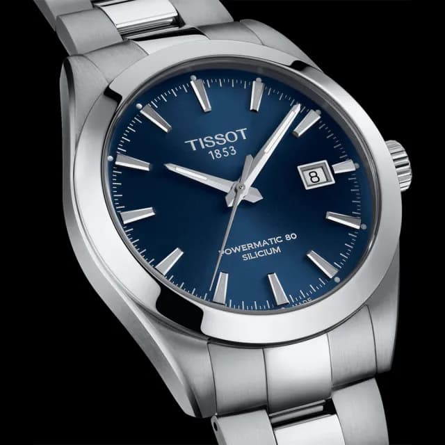 【TISSOT 天梭 官方授權】GENTLEMAN 80小時矽游絲紳士機械手錶 送禮 禮物 推薦(T1274071104100)