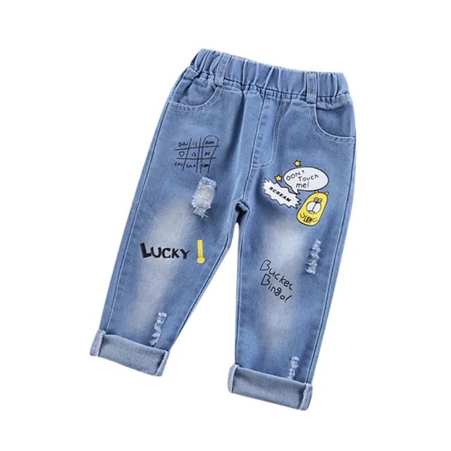 【Baby 童衣】兒童牛仔褲 休閒造型牛仔長褲 兒童長褲 88651(童裝 童褲)