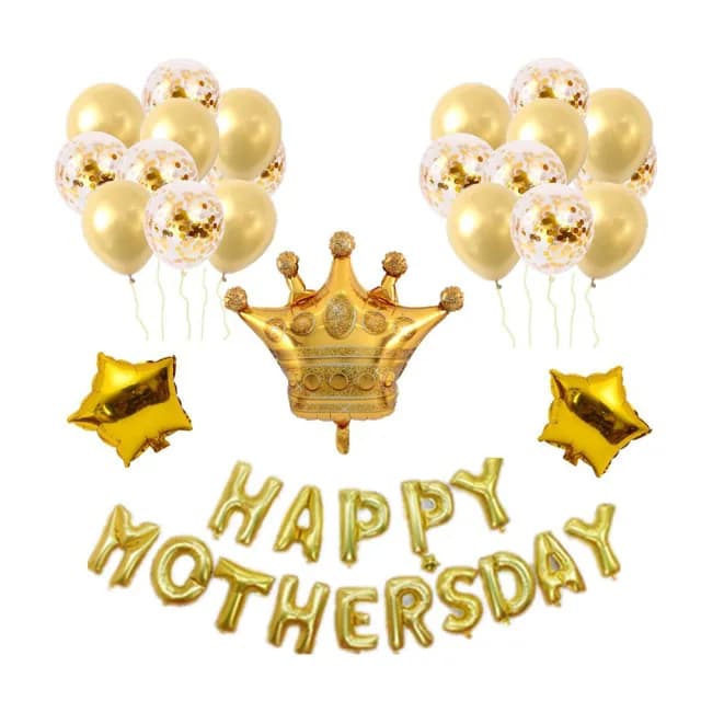 高質感金色皇冠HAPPY MOTHERSDAY氣球組1組(生日氣球 派對 氣球 母親節 母親節禮物)