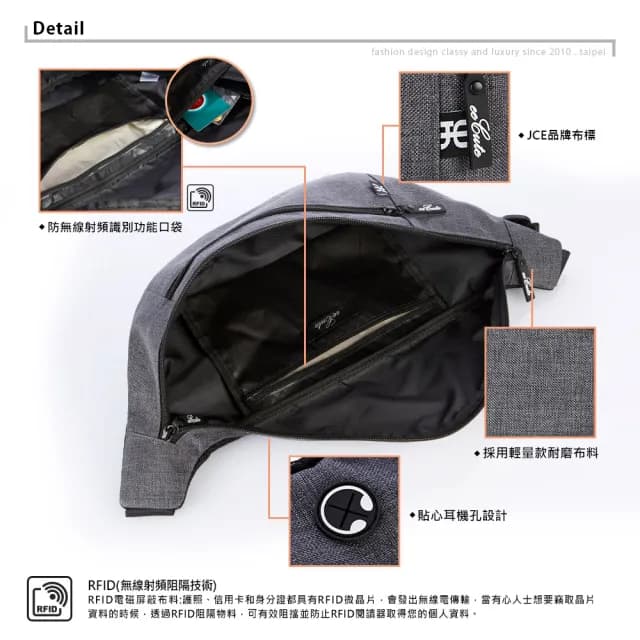 【eeCute】父親節禮物 防側錄RFID斜側背包(質感灰)