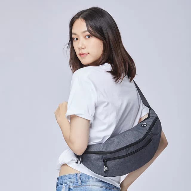 【eeCute】父親節禮物 防側錄RFID斜側背包(質感灰)