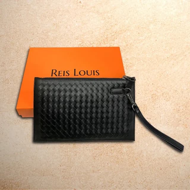 【REIS LOUIS 李斯路易斯】情人節禮物 紳士藤編手拿包(男士手拿包)