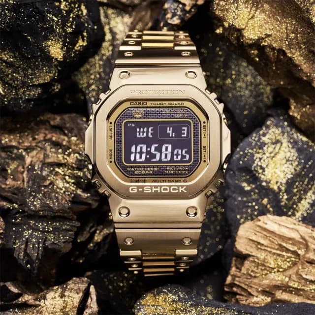 【CASIO 卡西歐】G-SHOCK 35周年太陽能電波手錶 畢業禮物 送禮(GMW-B5000GD-9)