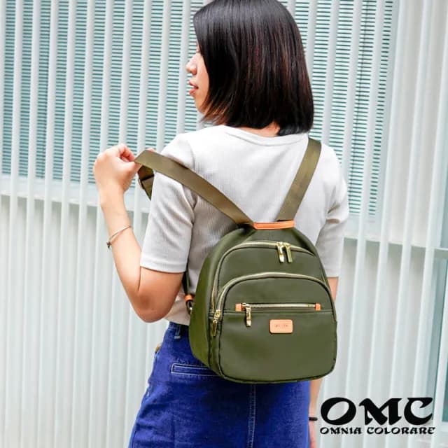 【OMC】情人節禮物 文青風采手提寬底後背包82930-綠色