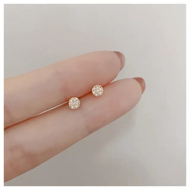 【HaNA 梨花】韓國上班OL戴不張揚．迷你小小花苞圓型耳環(針式 耳環 耳飾 耳圈 耳釘)