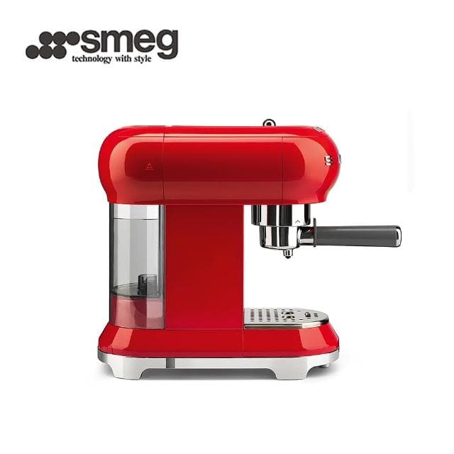 【SMEG】義大利半自動義式咖啡機-魅惑紅(ECF01RDUS)