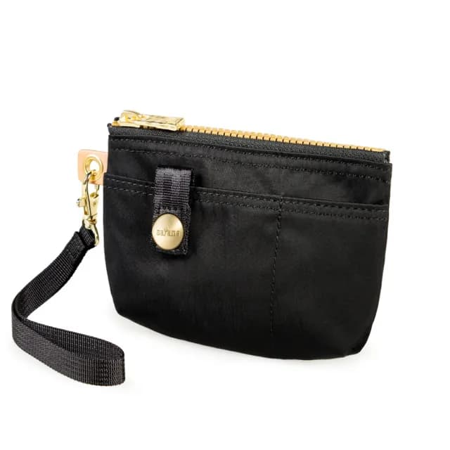 【satana】雙11限定★Soldier 實用拉鍊化妝包/零錢包(亮黑)