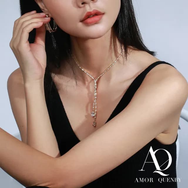 【AQ】閃耀垂墜流蘇鎖骨鍊/項鍊(髮飾/飾品/配件) - momo購物網 - 好評推薦 -