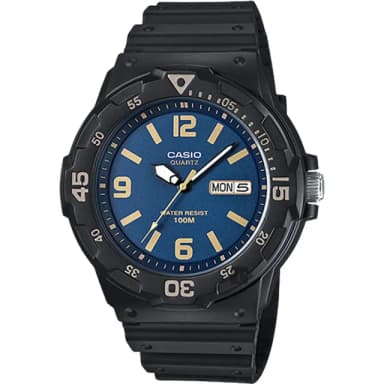 【CASIO 卡西歐】學生錶 DIVER LOOK 潛水運動風手錶-藍x黑/47.9mm 考試手錶 交換禮物(MRW-200H-2B3)