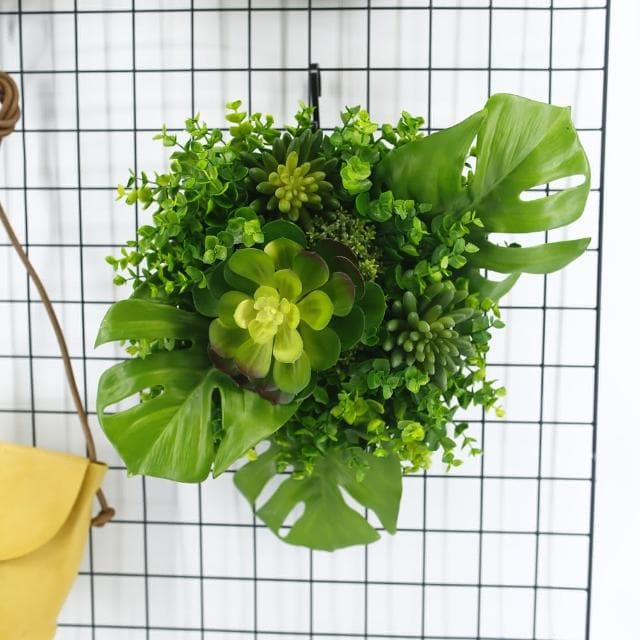 【HUGO DECO 榆果傢飾】多肉電信葉/龜背葉植生框(擬真植栽/植生框/多肉植物/電箱佈置/居家佈置/節慶送禮)