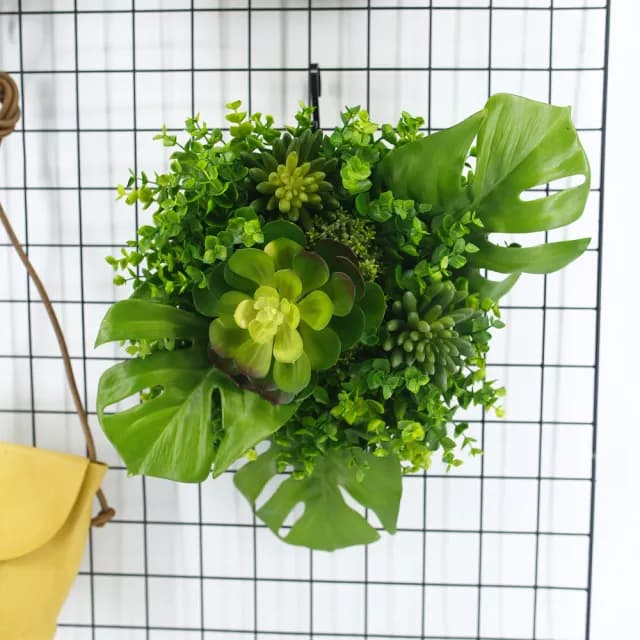 【HUGO DECO 榆果傢飾】多肉電信葉/龜背葉植生框(擬真植栽/植生框/多肉植物/電箱佈置/居家佈置/節慶送禮)