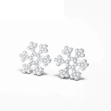 【米蘭精品】現貨+預購 925純銀耳環鑲鑽耳飾(創意雪花造型情人節生日聖誕節交換禮物女飾品73dy51)