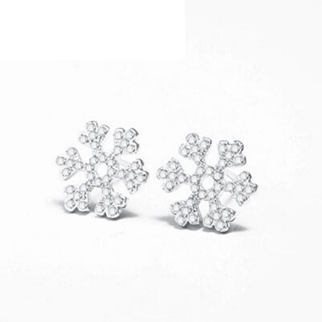 【米蘭精品】現貨+預購 925純銀耳環鑲鑽耳飾(創意雪花造型情人節生日聖誕節交換禮物女飾品73dy51)