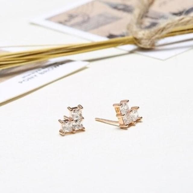 【米蘭精品】現貨+預購 925純銀鑲鑽玫瑰金耳飾(創意百搭造型情人節生日聖誕節交換禮物女飾品73dy57)