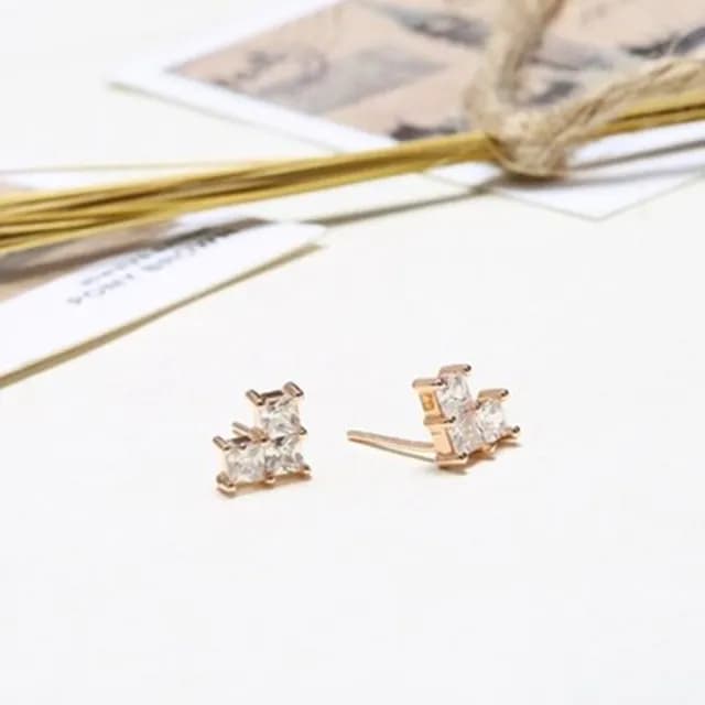 【米蘭精品】現貨+預購 925純銀鑲鑽玫瑰金耳飾(創意百搭造型情人節生日聖誕節交換禮物女飾品73dy57)
