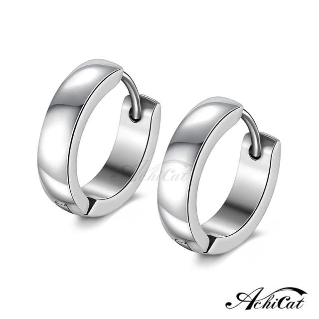 【AchiCat】耳環．易扣．耳針式．低敏(白色情人節禮物．面寬約3mm/4mm)