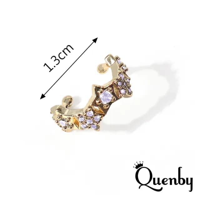 【Quenby】璀璨星芒排鑽設計耳骨夾(耳扣/飾品/配件) - momo購物網 - 好評推薦 -