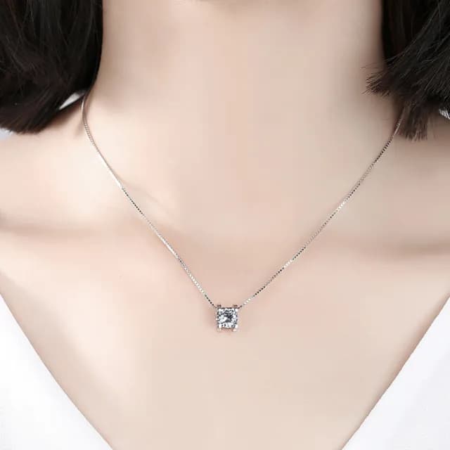 【米蘭精品】現貨+預購 莫桑鑽項鍊925純銀吊墜(2克拉8心8箭D色氣質情人節生日聖誕節禮物女飾品73yk10)
