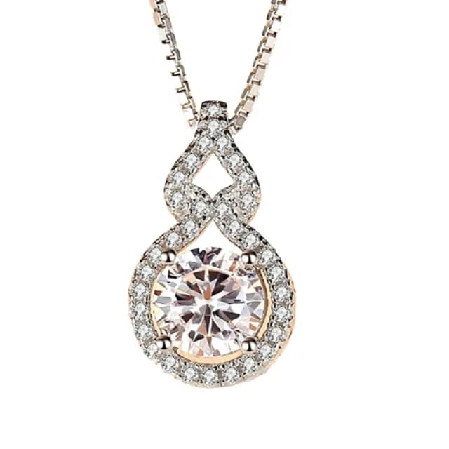 【米蘭精品】現貨+預購 莫桑鑽項鍊925純銀吊墜(1克拉8心8箭鏤空葫蘆情人節生日聖誕節禮物女飾品73yk37)