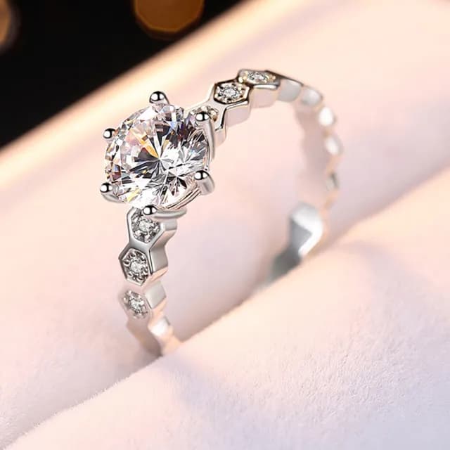 【米蘭精品】現貨+預購 莫桑鑽戒指925純銀銀飾(2克拉8心8箭蜂巢聖誕節情人節生日交換禮物女飾品73yk5)