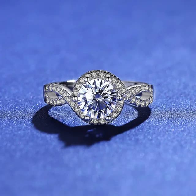 【米蘭精品】現貨+預購 莫桑鑽戒指925純銀(1克拉8心8箭微鑲扭臂聖誕節情人節生日交換禮物女飾品73yk63)