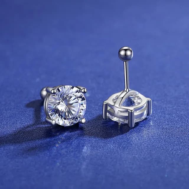 【米蘭精品】現貨+預購 莫桑鑽耳環925純銀耳針(2ct八心八箭經典中性情人節生日禮物女飾品2款73yk56)