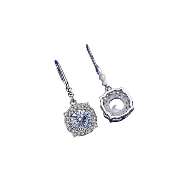 【米蘭精品】現貨+預購 莫桑鑽耳環925純銀耳針(1ctD色八心八箭方型情人節生日聖誕節禮物女飾品73yk59)
