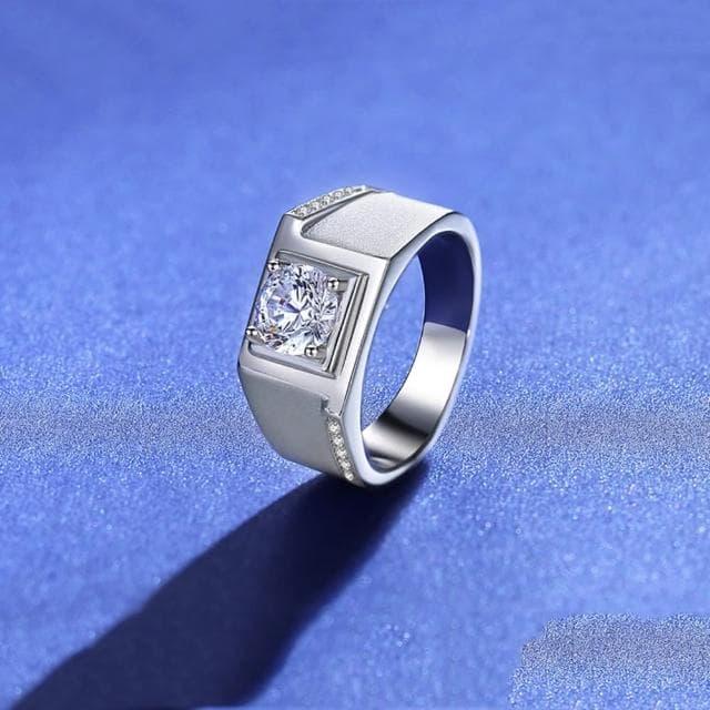 【米蘭精品】現貨+預購 莫桑鑽戒指925純銀(1克拉8心8箭微鑲噴砂聖誕節情人節生日交換禮物男飾品73yk67)