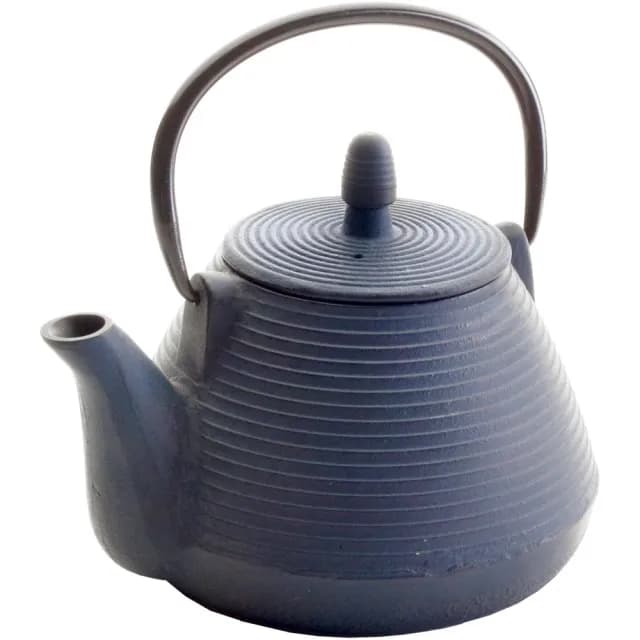 【IBILI】Java鑄鐵濾茶壺 橫紋藍1L / 泡茶 下午茶 茶具