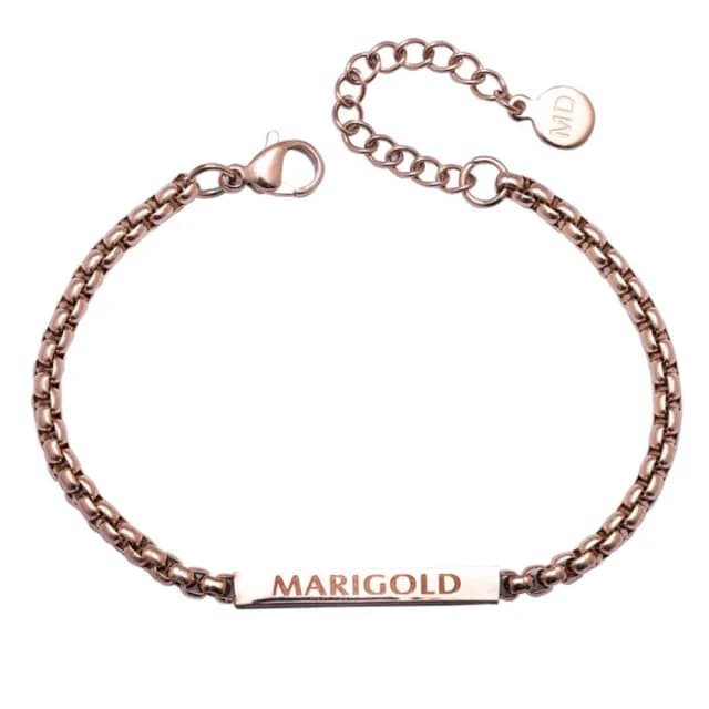 【MARIGOLD 美爾朵】情侶手鍊｜四種語言幸福手鍊西德鋼對飾禮盒(情侶對飾 情人節禮物)