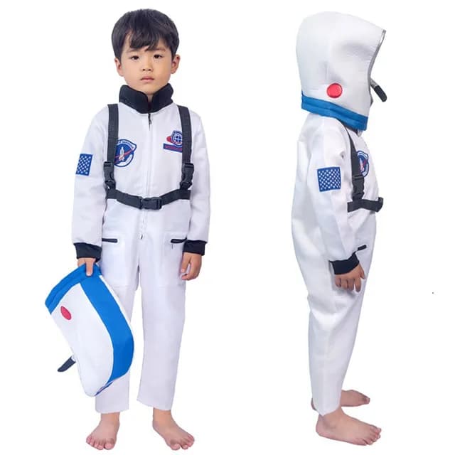 【Kori Deer 可莉鹿】太空人萬聖節兒童裝連身衣+頭套2件組(變裝派對角色扮演造型攝影)