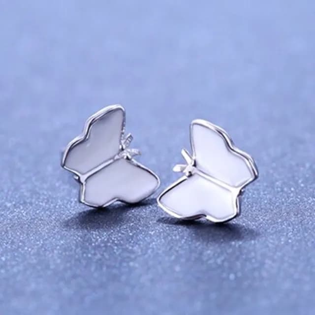 【米蘭精品】現貨+預購 925純銀耳環耳飾(簡約百搭蝴蝶造型情人節生日聖誕節交換禮物女飾品73dy85)