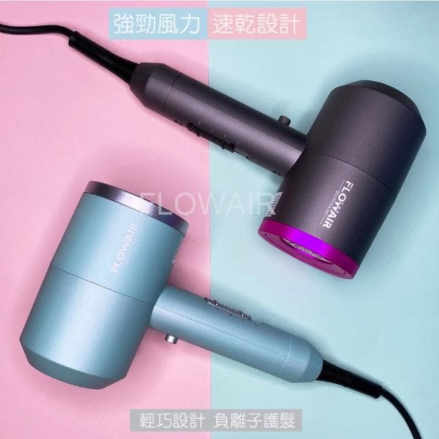 【FLOWAIR】沙龍級負離子吹風機 速乾科技 護髮 降噪 輕量吹風機 2色可選(BSMI檢驗合格商品)