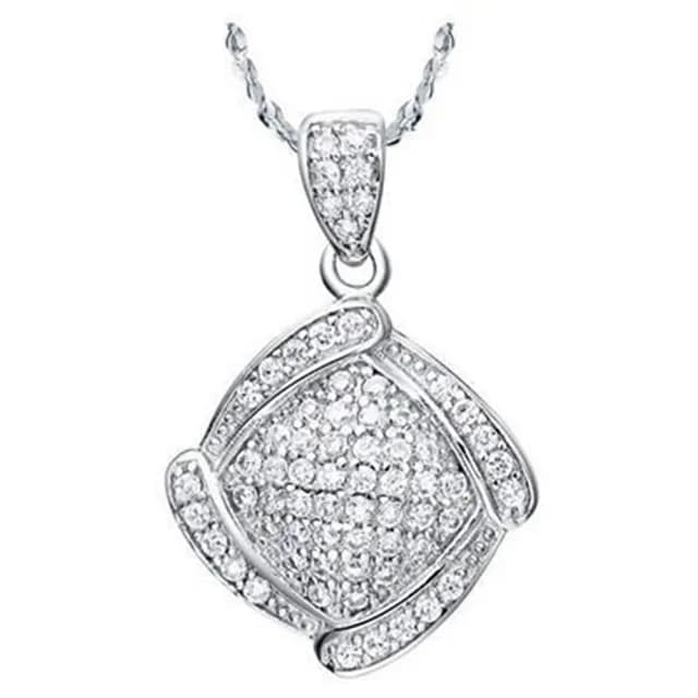 【米蘭精品】現貨+預購 鍍白金項鍊鑲鑽吊墜(尊貴奢華流行情人節生日聖誕節交換禮物女飾品73cy19)