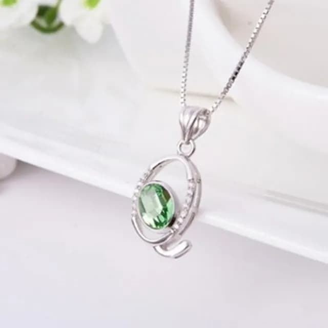 【米蘭精品】現貨+預購 925純銀項鍊水晶吊墜(時尚流行百搭字母Q情人節生日聖誕節交換禮物女飾品73fx2)
