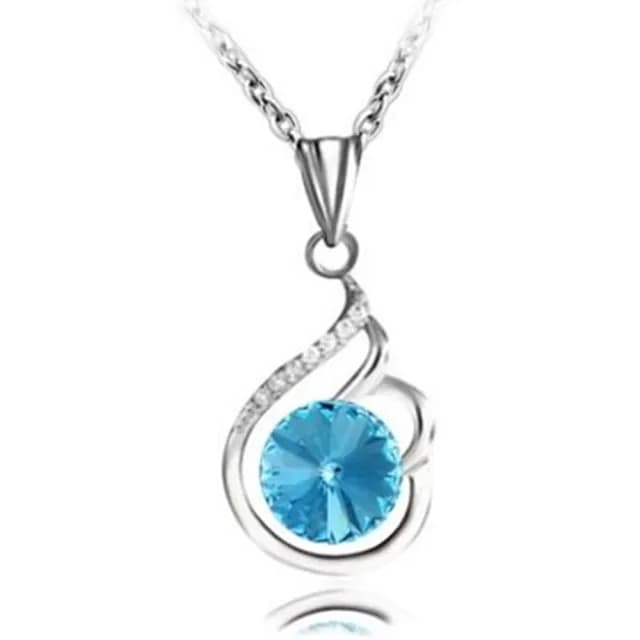 【米蘭精品】現貨+預購 925純銀項鍊水晶吊墜(時尚亮麗簡約獨特情人節生日聖誕節交換禮物女飾品3色73fx3)