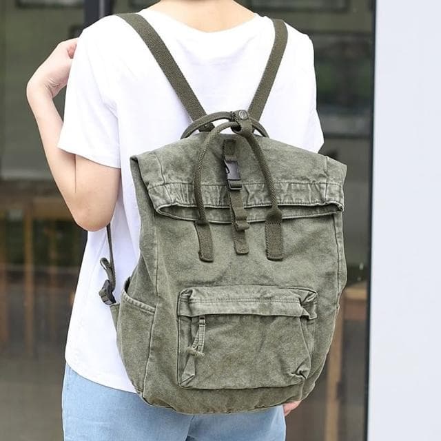 【米蘭精品】現貨+預購 後背包帆布雙肩包(水洗復古大容量女包包情人節生日禮物73wo36)