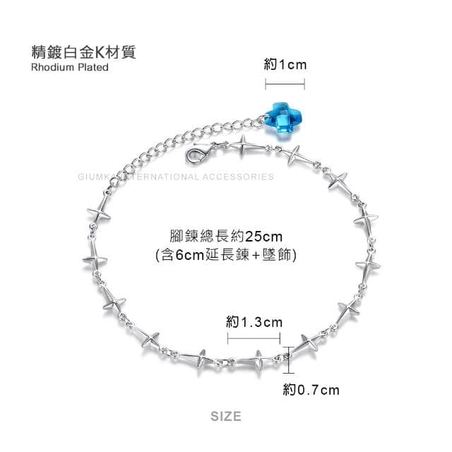 【GIUMKA】新年禮物．十字架腳鍊．女士腳鏈(銀色)