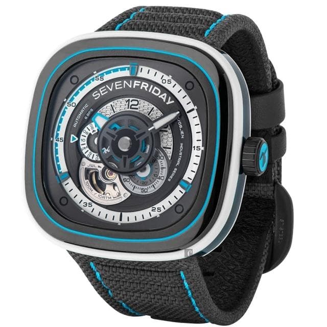 【SEVENFRIDAY】蔚藍夏季限量機械錶 送禮 禮物 推薦(P3C/08)