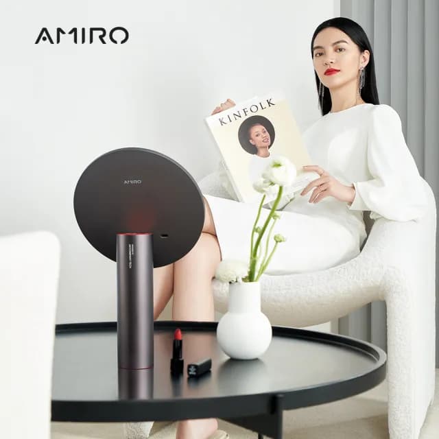 【AMIRO】全新第三代 Oath 自動感光 LED化妝鏡-黛麗黑(美妝鏡 彩妝鏡 情人節禮物 禮盒 送禮)