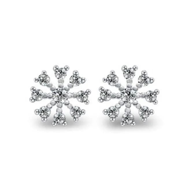 【米蘭精品】現貨+預購 925純銀耳環鑲鑽耳飾(簡潔亮眼雪花設計情人節生日聖誕節交換禮物女飾品73dm37)