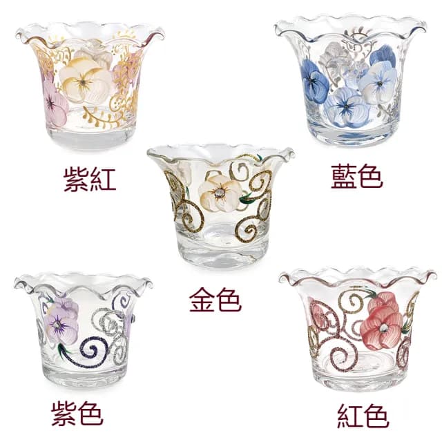 【Madiggan 貝斯麗】手繪彩色玻璃小花瓶/擴香瓶DIY蠟燭小盆栽花器4件組/禮盒(禮盒特惠價)