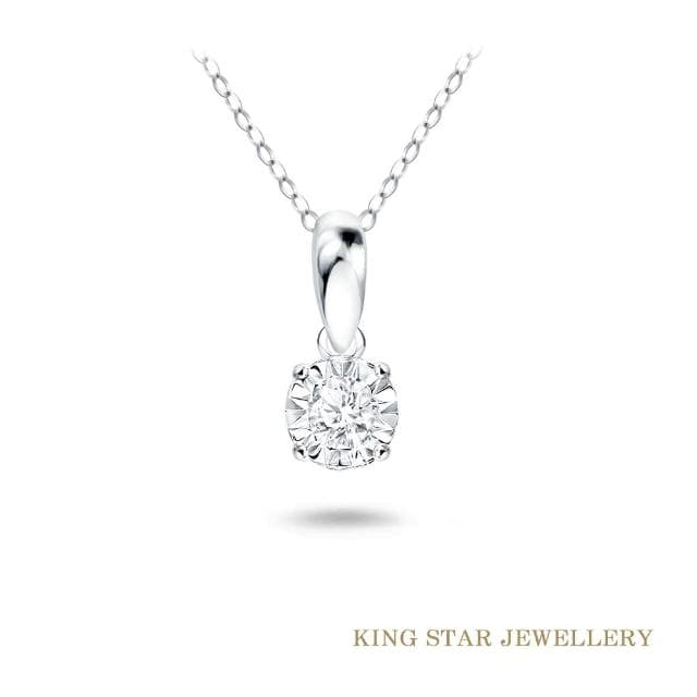 【King Star】流星18K金天然鑽石項鍊(30分視覺效果)