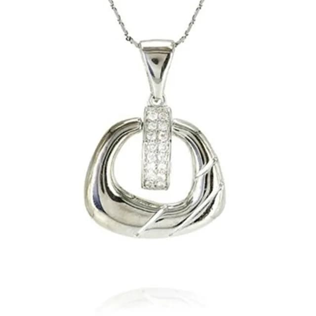 【米蘭精品】現貨+預購 925純銀項鍊鑲鑽吊墜(簡潔亮眼唯美精緻情人節生日聖誕節交換禮物女飾品73dk15)