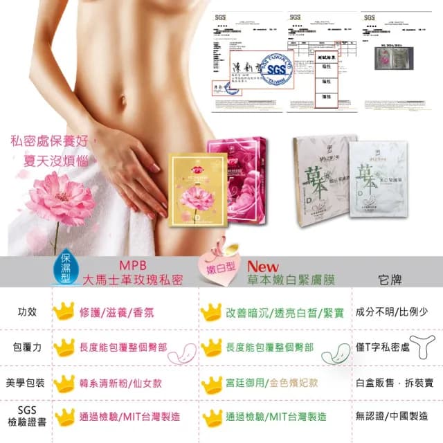 【MPB巴黎小姐】大馬士革玫瑰私密處面膜(除毛保養護理 去毛膏 修護 嫩白 熱蠟 蜜蠟 清潔儀 母親節禮物)