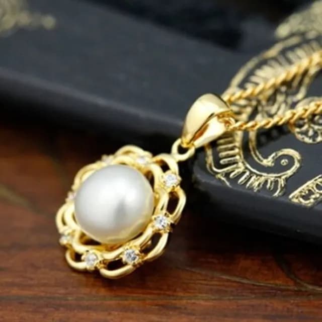 【米蘭精品】現貨+預購 925純銀鍍18K金珍珠項鍊(時尚優雅鑲鑽花朵情人節生日聖誕節交換禮物女飾品73dh6)