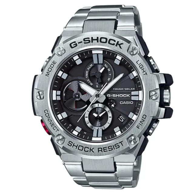 【CASIO 卡西歐】G-STEEL系列 藍芽連線 太陽能電力 多功能腕錶 禮物 送禮 推薦(GST-B100D-1A)