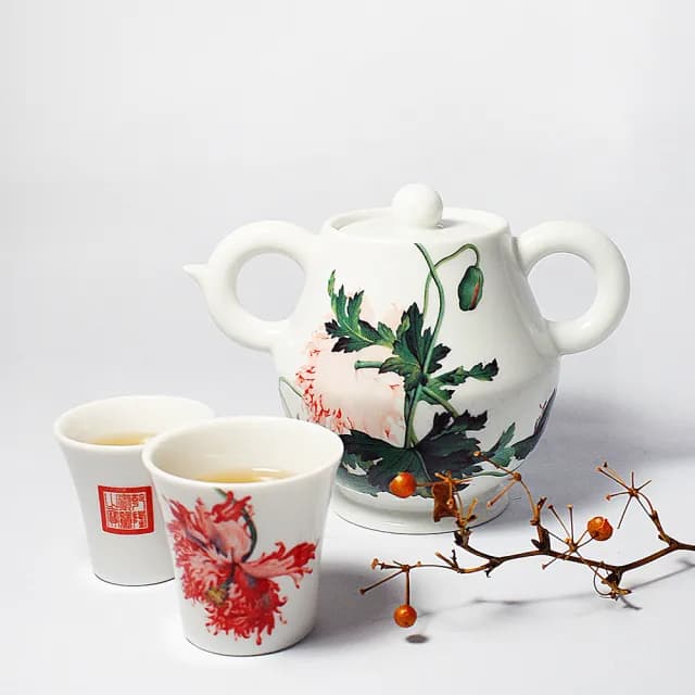 【TALES 神話言】故宮郎世寧-仙萼長春-雙耳套壺(文創 藝術 創新 器皿 禮物)